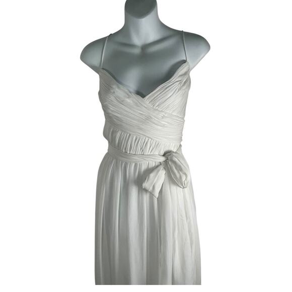 IEENA For MAC DUGGLE Long White Chiffon Formal Jumpsuit Evening Wear Size Medium - Picture 4 of 16